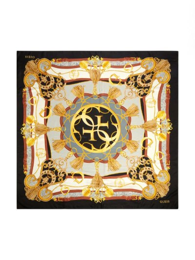 Guess 4g Logo Baroque Print Kadın Neckerchief Siyah | TR-242744