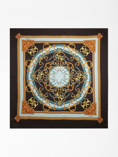 Guess 4g Logo Baroque Print Kadın Neckerchief Siyah | TR-653216