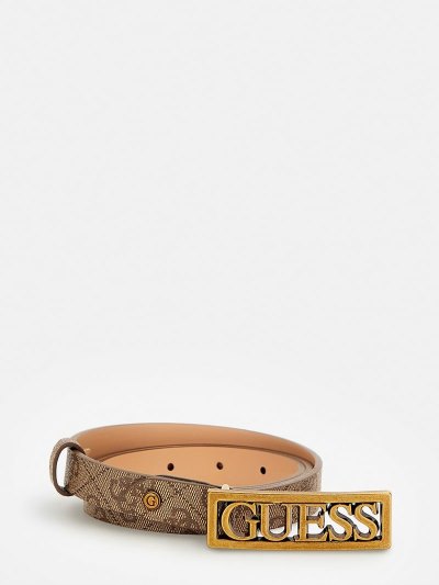 Guess Alexie 4g Logo Belt Kadın Kemer Kahverengi | TR-371786