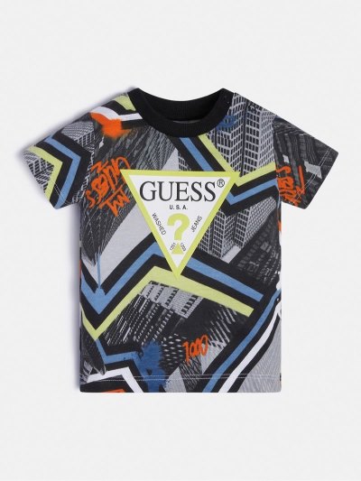 Guess All Over Print Çocuk Tişört Gri | TR-023652