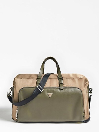 Guess Certosa Naylon Weekender Bag Erkek Weekender Bag Gri | L7V4JWGX