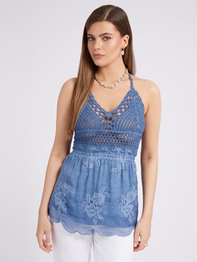 Guess Crochet Kadın Üstler Açık Mavi | TR-114951