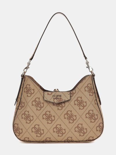 Guess Eco Brenton Maxi 4g Logo Kadın Hobo Çanta Bej Rengi | TR-902975