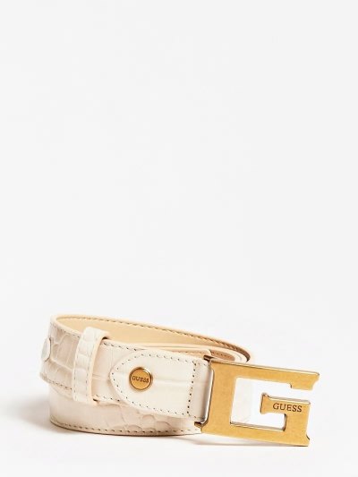 Guess Enisa Croc Print Belt Kadın Kemer Bej Rengi | TR-523114