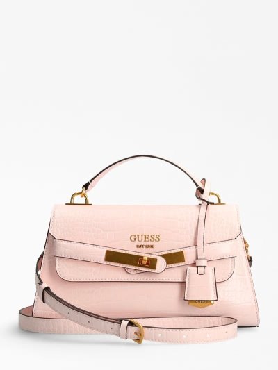 Guess Enisa Croc Print Kadın El Çantası Pembe | TR-275359