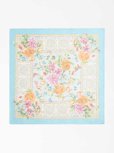 Guess Floral Print Kadın Neckerchief Mavi | TR-553160