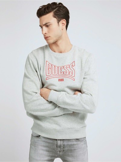 Guess Front Logo Erkek Tişörtü Gri | TR-114497