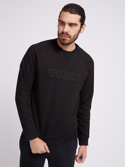 Guess Front Logo Erkek Tişörtü Siyah | TR-021614