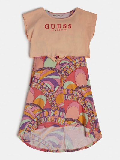 Guess Front Logo Çocuk Elbise Pembe | TR-756694