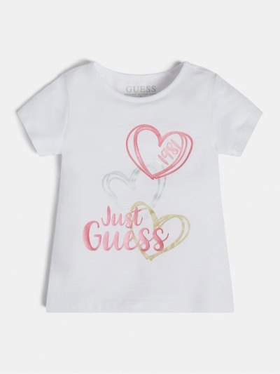 Guess Front Logo Çocuk Tişört Beyaz | TR-554733