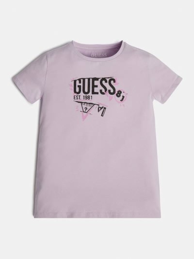 Guess Front Logo Çocuk Tişört Lilac | TR-643885