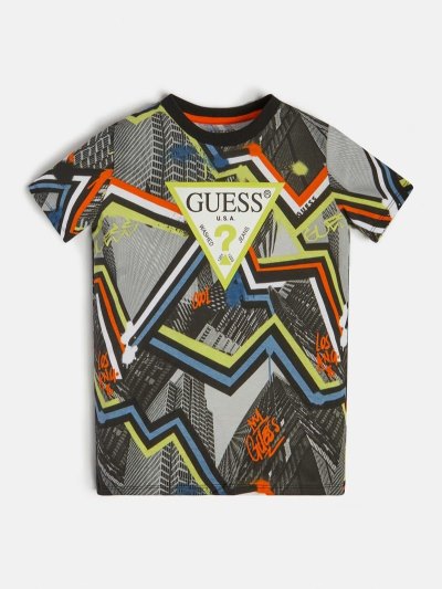 Guess Front Triangle Logo Çocuk Tişört Gri | TR-986404