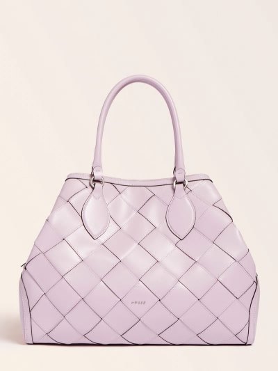 Guess Giorgia Large Luxe Real Deri Kadın El Çantası Lilac | TR-686699