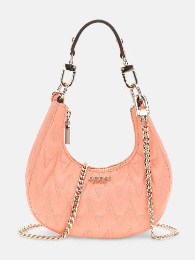 Guess Golden Rock Kapitone Mini Kadın Hobo Çanta Mercan | TR-331277