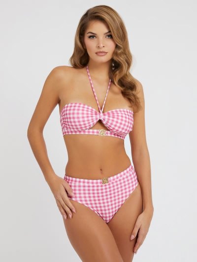 Guess High Belli Brief Kadın Bikini Altları Pembe | TR-414923