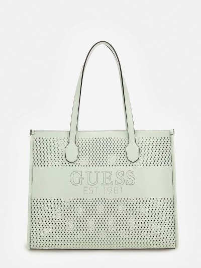 Guess Katey Perforated Kadın Alışveriş Çantası Aquamarine | TR-389478