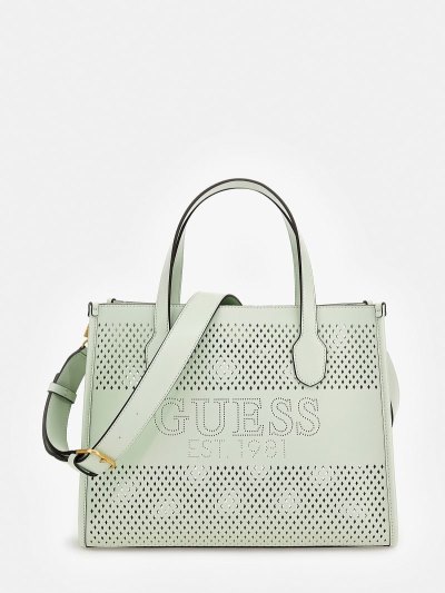 Guess Katey Perforated Kadın El Çantası Aquamarine | TR-383233