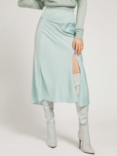 Guess Longuette Skirt Slit Kadın Etek Teal | TR-285971