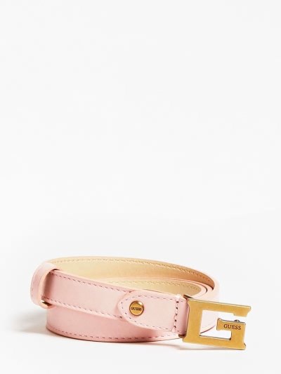 Guess Luxe Real Deri Belt Kadın Kemer Pembe | TR-095895