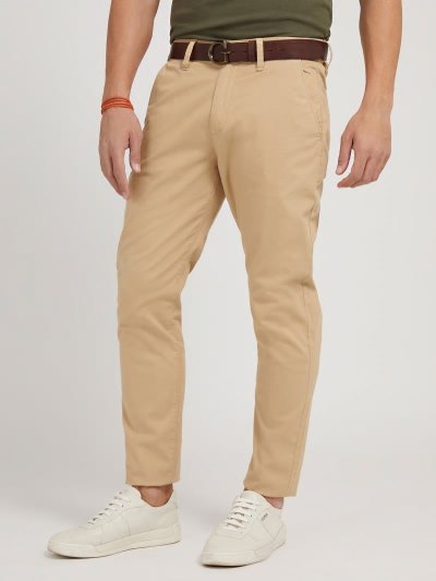 Guess Pantolonlar Regular Fit Chino Erkek Pantolonlar Haki | TR-817470