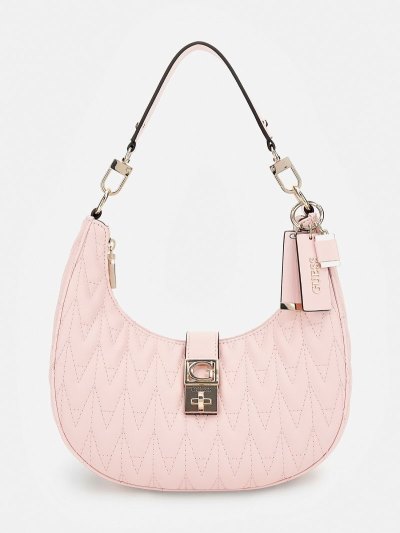 Guess Regilla Kapitone Kadın Hobo Çanta Pembe | TR-225660