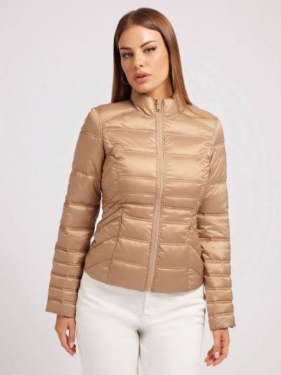 Guess Reversible Kadın Puffer Jacket Kahverengi | TR-958115