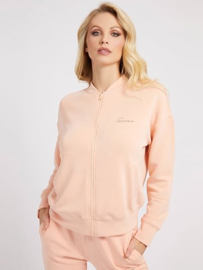 Guess Scuba Zip Sabitleme Kadın Tişörtü Pembe | TR-059708