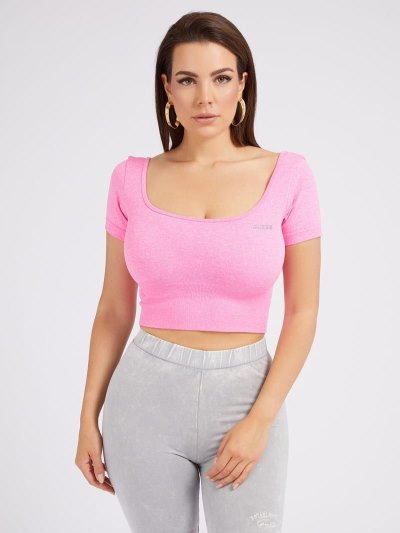 Guess Seamless Crop Kadın Üstler Pembe | TR-159991