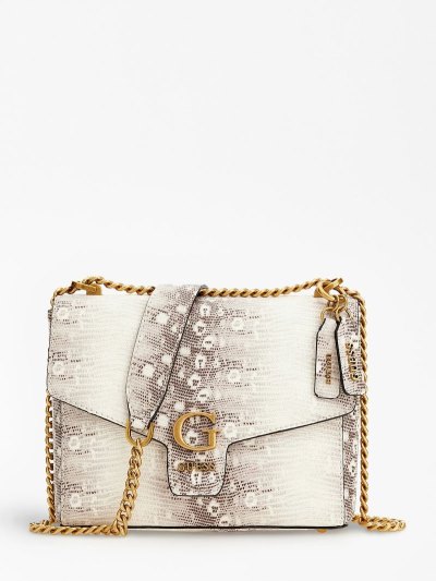 Guess Shenny Python-print Mini Kadın Çapraz Askılı Çanta Gri | TR-081743