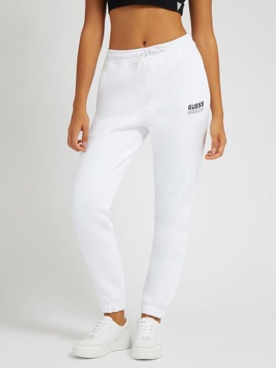 Guess Side Logo Jogger Pant Kadın Jogger Pantolon Beyaz | TR-132695