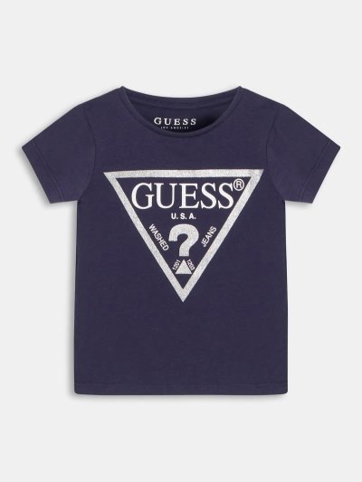 Guess Tişört Foil Triangle Logo Çocuk Tişört Koyu Mavi | TR-421326