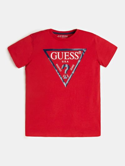 Guess Tişört Triangle Logo Çocuk Tişört Kırmızı | TR-504150