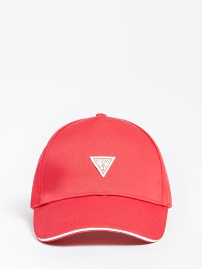 Guess Triangle Logo Erkek Baseball Cap Kırmızı | TR-703815