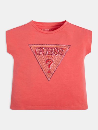 Guess Triangle Logo Çocuk Tişört Mercan | TR-781182