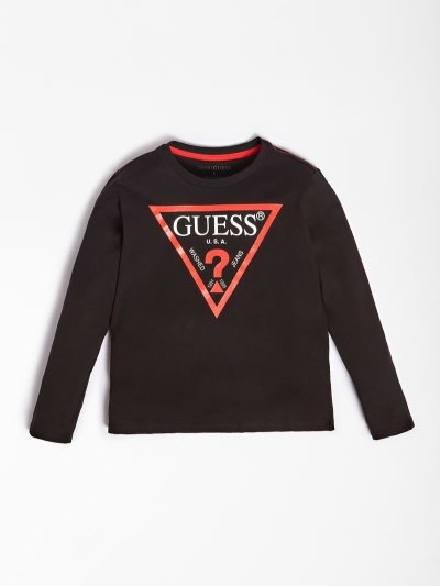 Guess Triangle Logo Çocuk Tişört Siyah | TR-420837