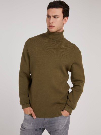 Guess Turtle Neck Erkek Kazak Yeşil | TR-688623