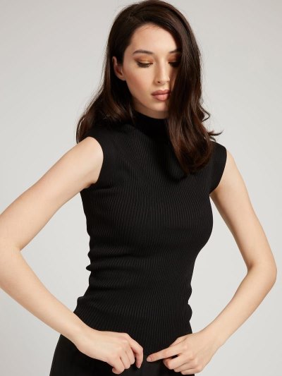 Guess Turtle Neck Tank Kadın Kazak Siyah | TR-049556