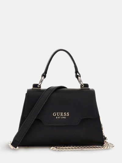 Guess Velina Satin Mini Kadın El Çantası Siyah | TR-796492