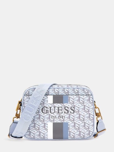 Guess Vikky G Cube Logo Kadın Çapraz Askılı Çanta Mavi | TR-230604