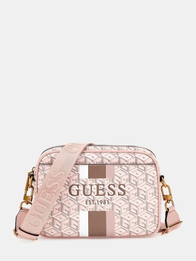 Guess Vikky G Cube Logo Kadın Çapraz Askılı Çanta Beyaz | TR-508737