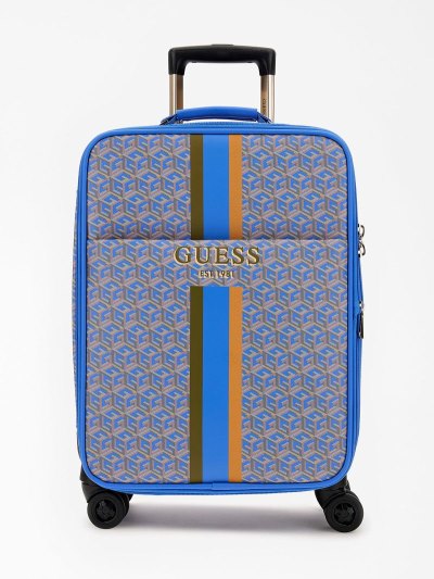 Guess Vikky G Cube Logo Trolley Kadın Bagaj Çantası Mavi | TR-652187