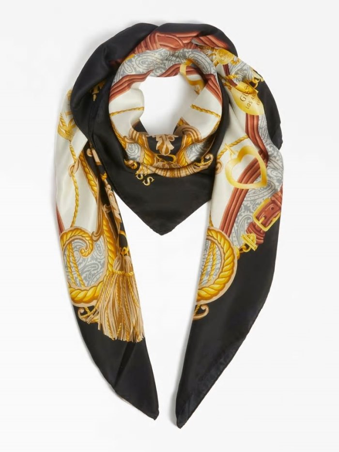 Guess 4g Logo Baroque Print Kadın Neckerchief Siyah | TR-242744