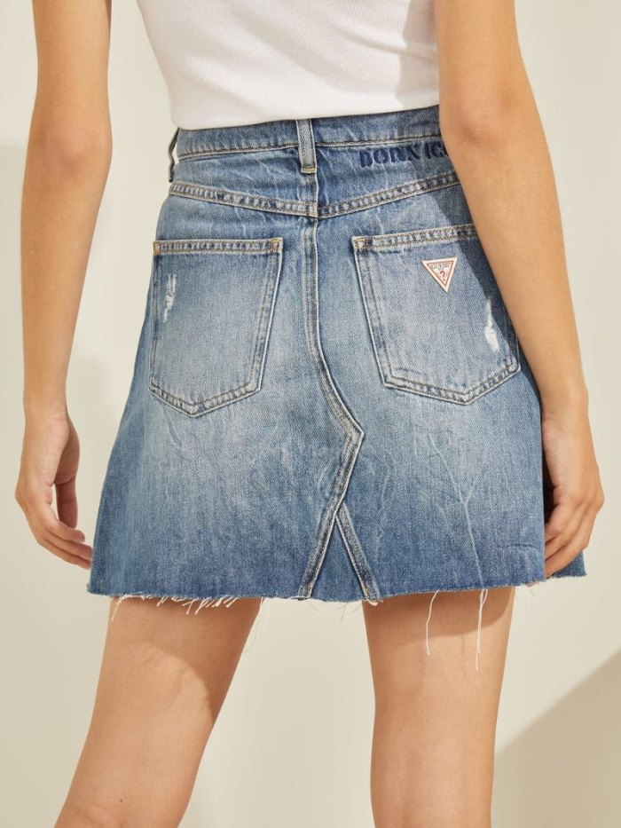 Guess A-line Fit Kadın Denim Skirts Mavi | TR-544687