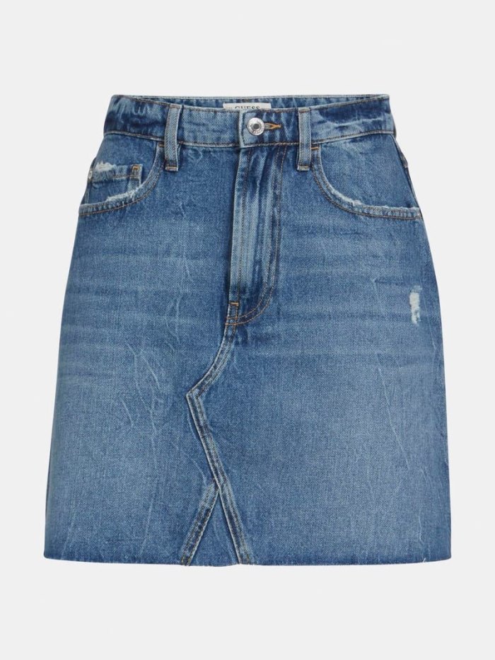 Guess A-line Fit Kadın Denim Skirts Mavi | TR-544687