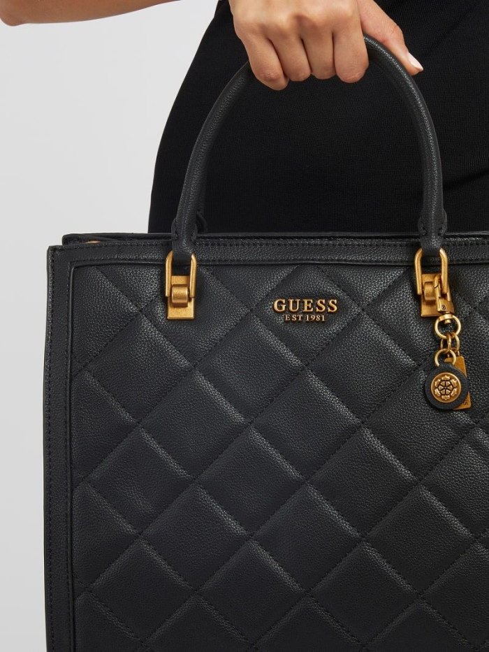 Guess Abey Kapitone Kadın Alışveriş Çantası Siyah | TR-573038