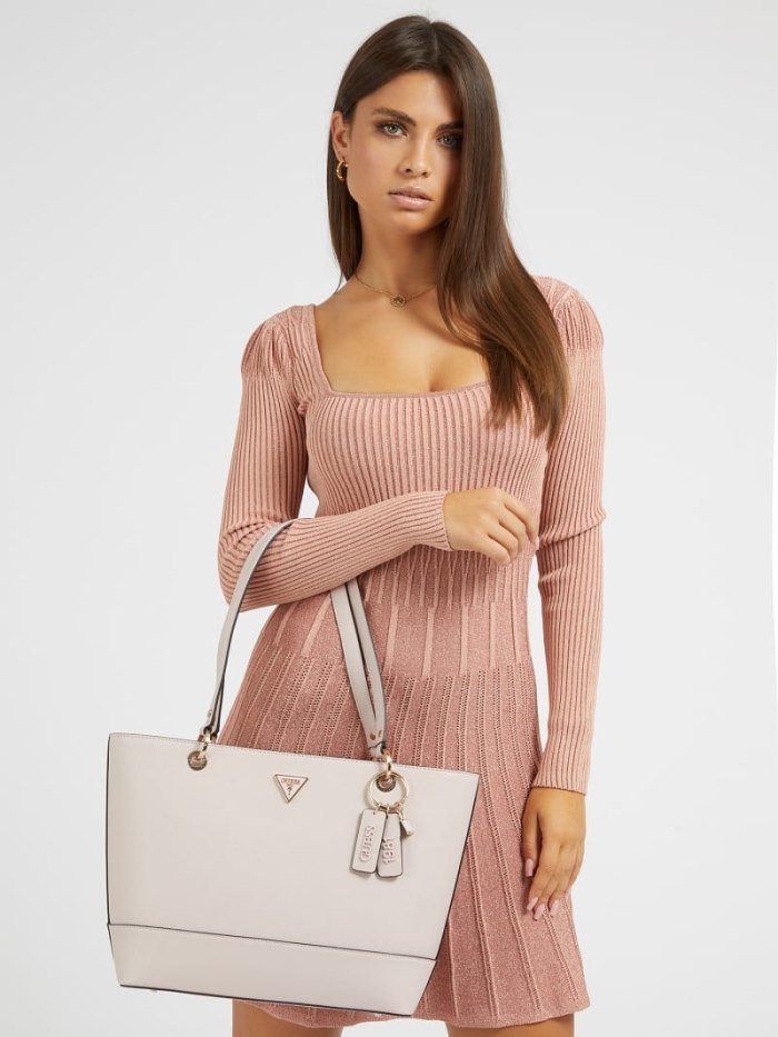 Guess Alexie Saffiano Kadın Alışveriş Çantası Pembe | TR-604361