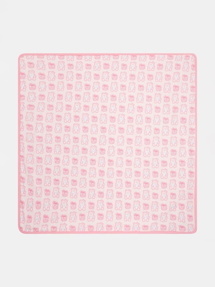 Guess All Over Logo Baby Çocuk Towel Pembe | TR-859829