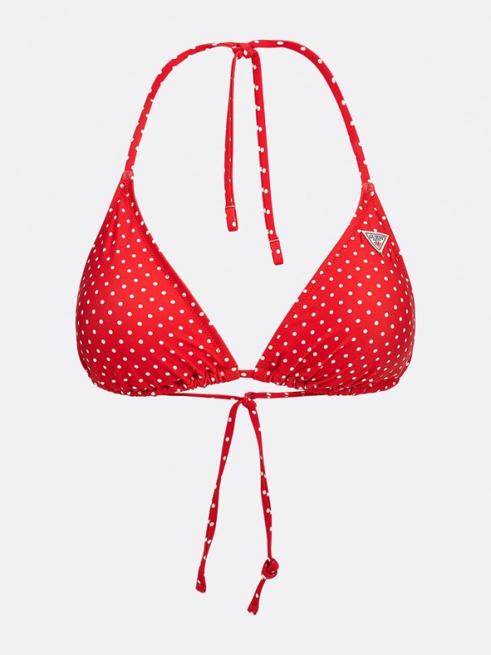 Guess All Over Print Triangle Kadın Bikini Kırmızı | TR-809833