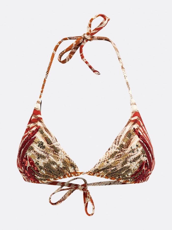 Guess All Over Print Triangle Kadın Bikini Renkli | TR-944011