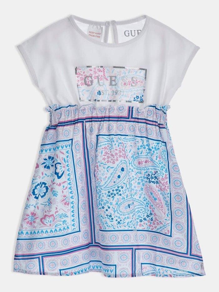 Guess All Over Print Çocuk Elbise Pembe | TR-767940